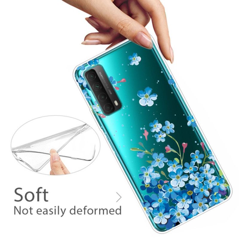 Cover Hoesje Huawei P Smart 2021 Telefoonhoesje Boeket Blauwe Bloemen