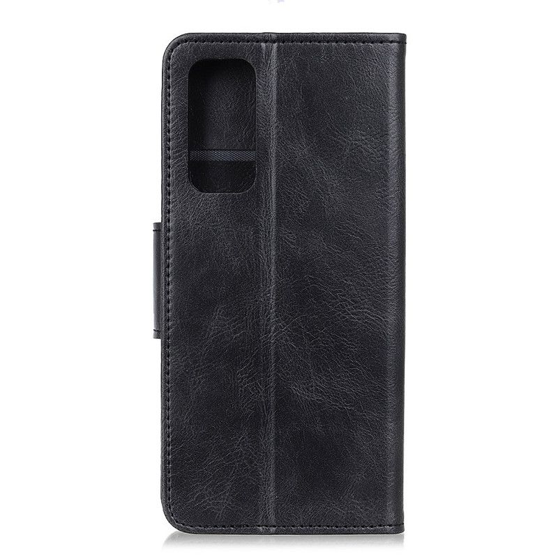 Flip Case Leren Huawei P Smart 2021 Groen Zwart Omkeerbare Sluiting In Leereffect