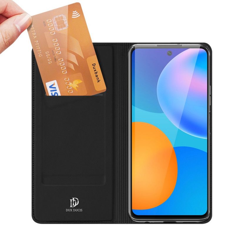Folio-hoesje Huawei P Smart 2021 Donkerblauw Zwart Pro Dux Ducis Huid