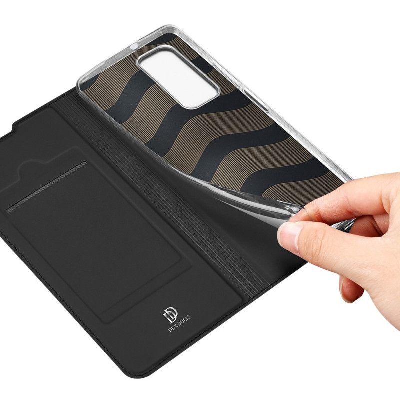 Folio-hoesje Huawei P Smart 2021 Donkerblauw Zwart Pro Dux Ducis Huid