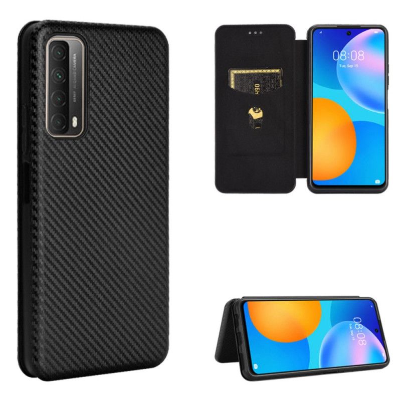 Folio-hoesje Huawei P Smart 2021 Groen Zwart Koolstofvezel
