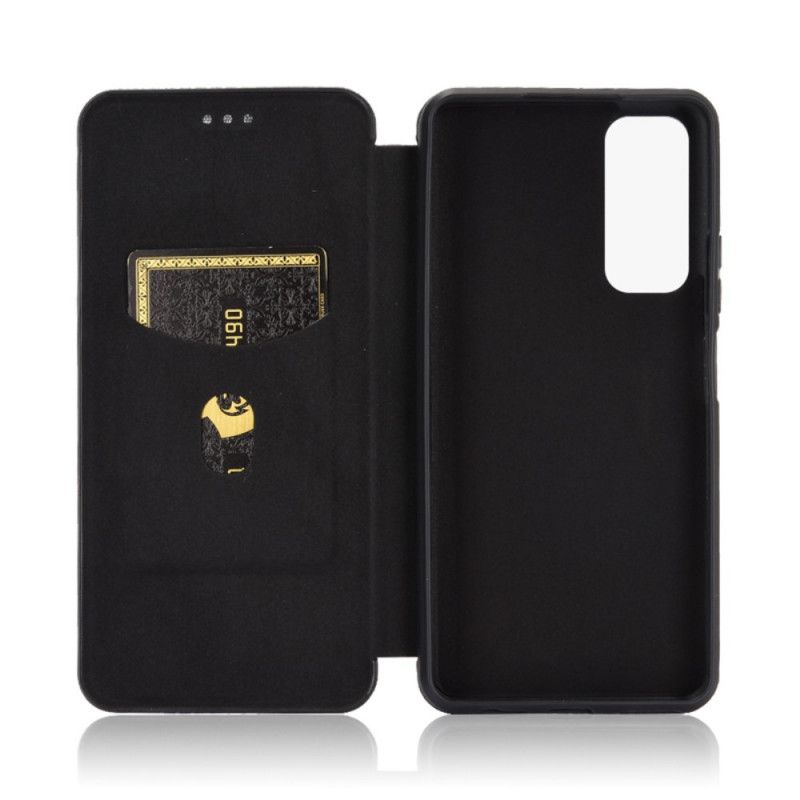 Folio-hoesje Huawei P Smart 2021 Groen Zwart Koolstofvezel