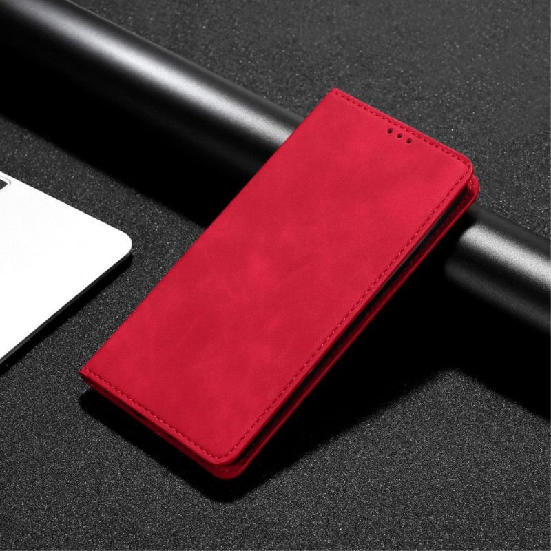 Folio-hoesje Huawei P Smart 2021 Rood Zwart Zijdezacht Leereffect
