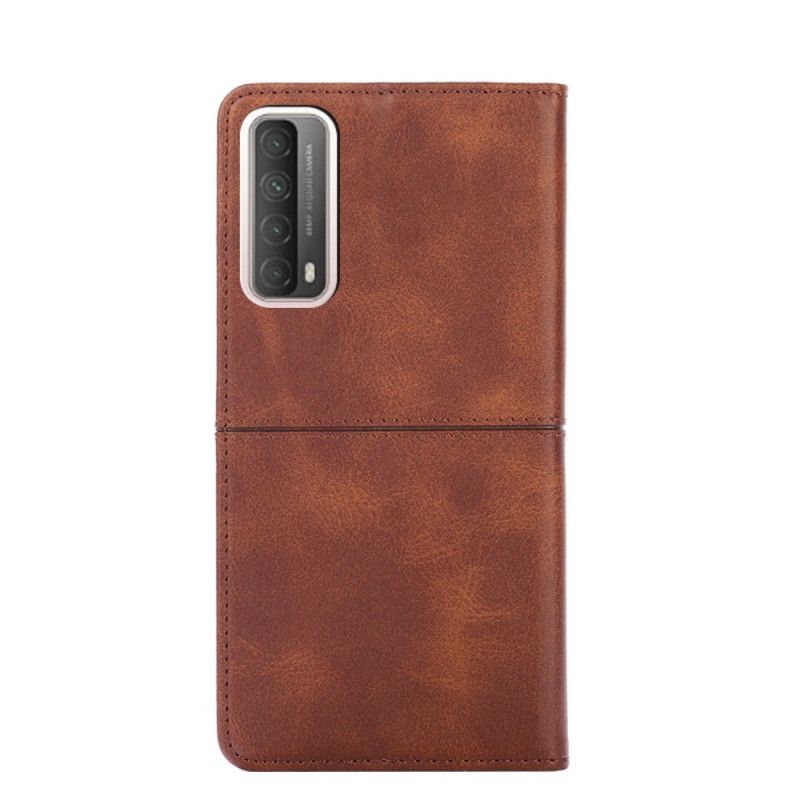 Folio-hoesje voor Huawei P Smart 2021 Rood Zwart Couture Leerstijl