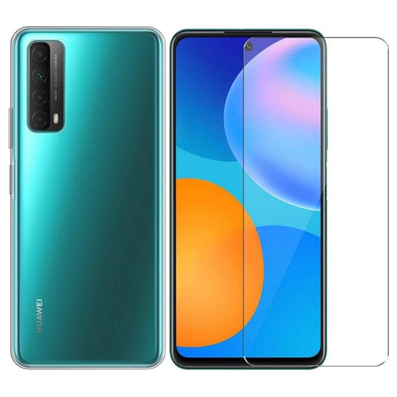 Hoesje Huawei P Smart 2021 Combinatie Van Schaal En Scherm Van Gehard Glas