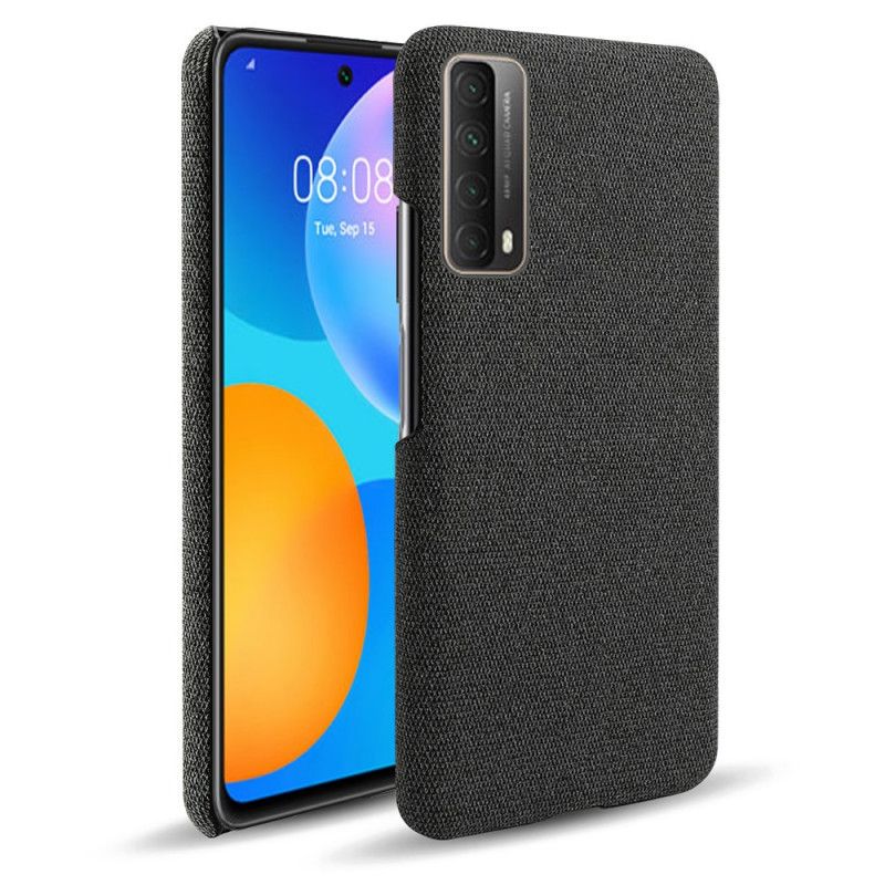 Hoesje Huawei P Smart 2021 Grijs Zwart Ksq Stof Textuur