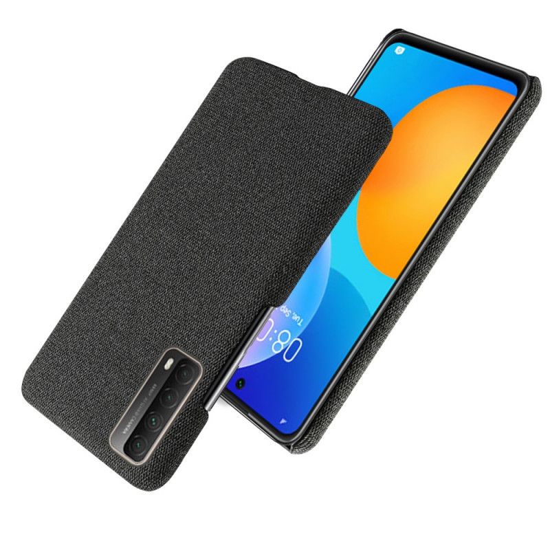 Hoesje Huawei P Smart 2021 Grijs Zwart Ksq Stof Textuur