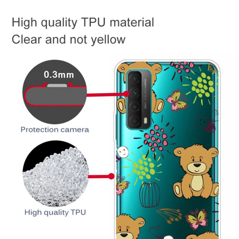 Hoesje Huawei P Smart 2021 Telefoonhoesje Transparante Welpen En Bijen