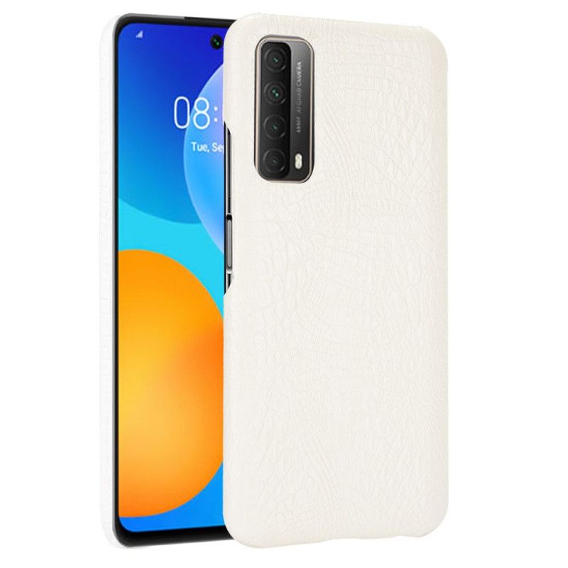 Hoesje Huawei P Smart 2021 Wit Zwart Krokodillenhuidstijl