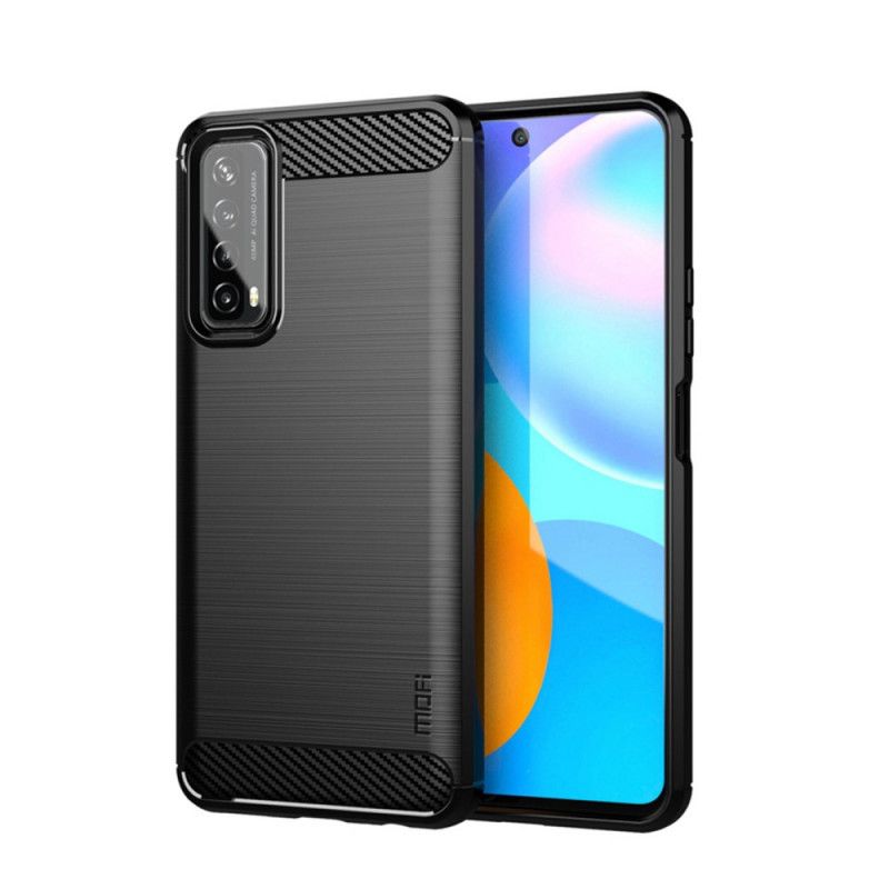 Hoesje voor Huawei P Smart 2021 Grijs Zwart Mofi Geborstelde Koolstofvezel