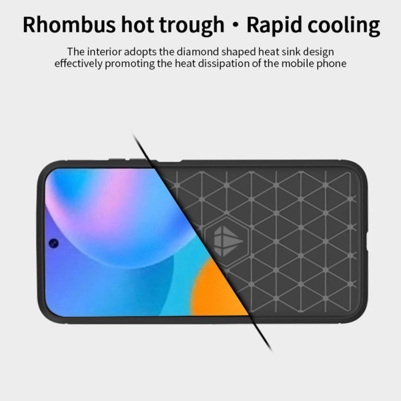 Hoesje voor Huawei P Smart 2021 Grijs Zwart Mofi Geborstelde Koolstofvezel