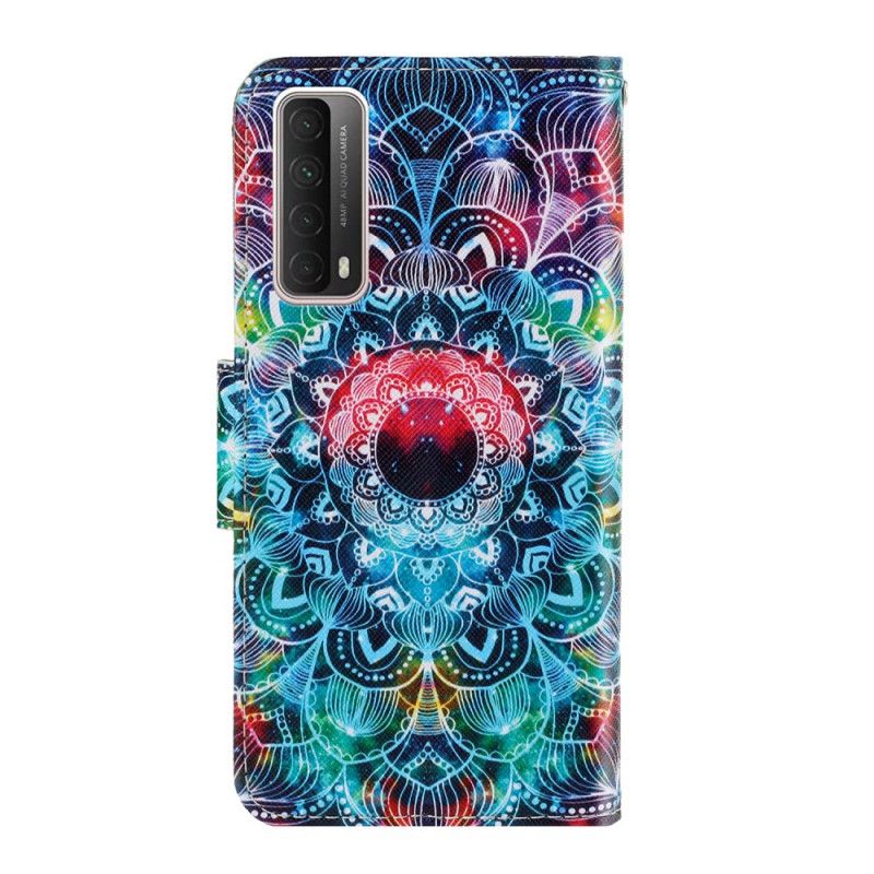 Leren Hoesje Huawei P Smart 2021 Flitsende Mandala Met String