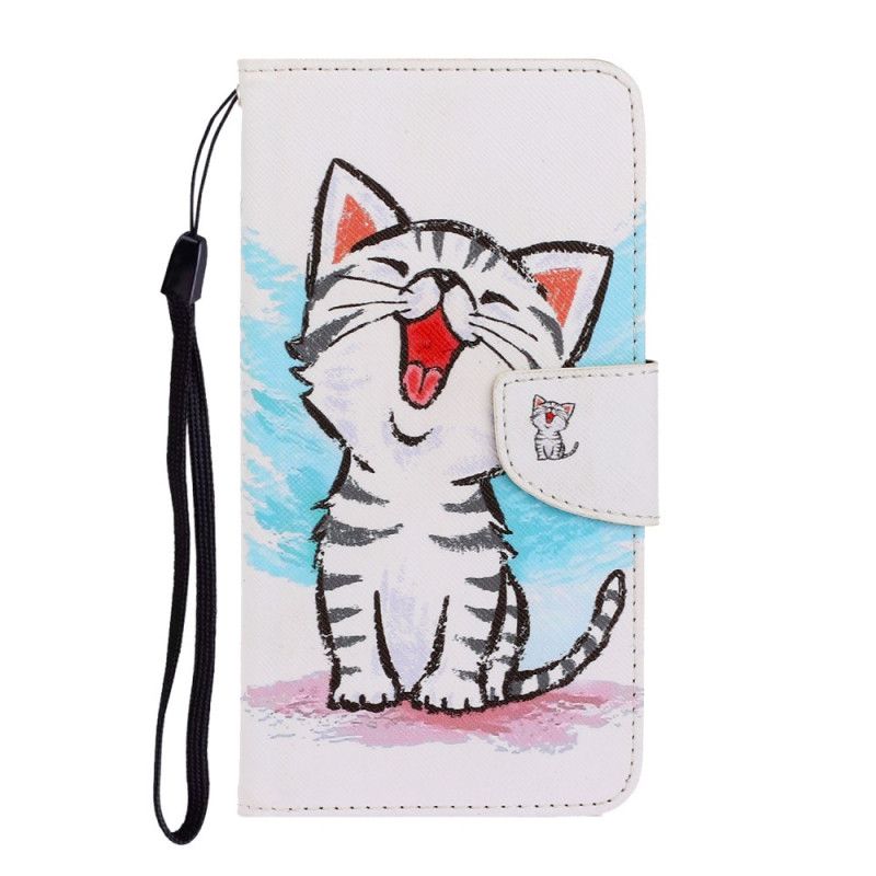 Leren Hoesje Huawei P Smart 2021 Gekleurd Kitten Met String