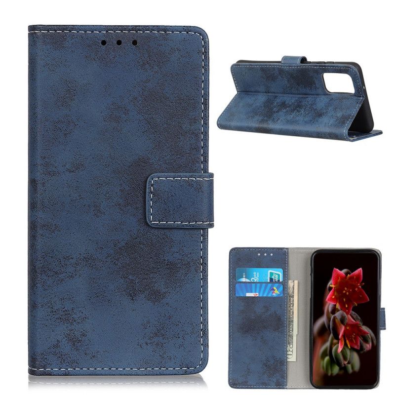 Leren Hoesje voor Huawei P Smart 2021 Magenta Grijs Vintage Leereffect