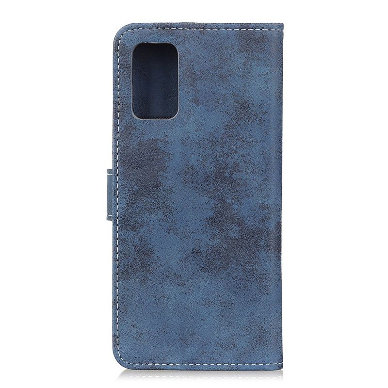 Leren Hoesje voor Huawei P Smart 2021 Magenta Grijs Vintage Leereffect
