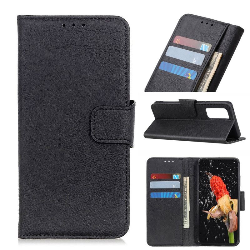 Leren Hoesje voor Huawei P Smart 2021 Rood Zwart Lychee-Textuur