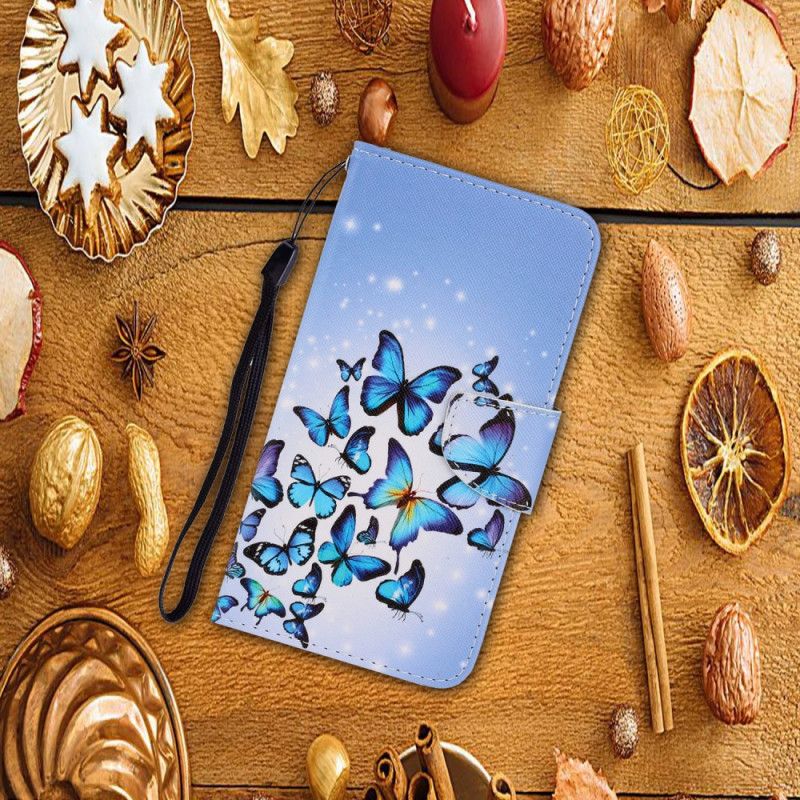 Leren Hoesje voor Huawei P Smart 2021 Vlucht Van Stringvlinders