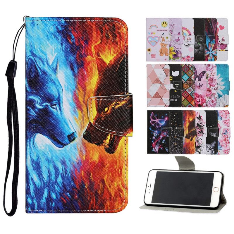 Leren Hoesje voor Huawei P Smart 2021 Wolvenoorlog Met String