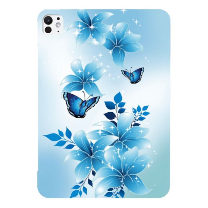 Cover Hoesje iPad Pro 13 (2025) Telefoonhoesje Blauwe Vlinders