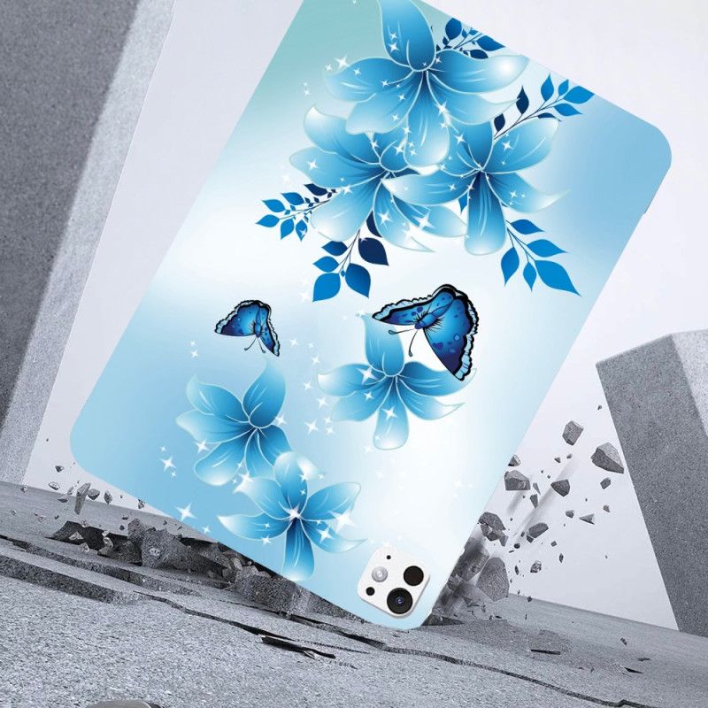 Cover Hoesje iPad Pro 13 (2025) Telefoonhoesje Blauwe Vlinders