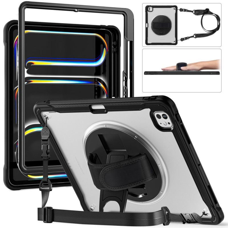 Cover Hoesje iPad Pro 13 (2025) Telefoonhoesje Handriem Standaard En Schouderriem