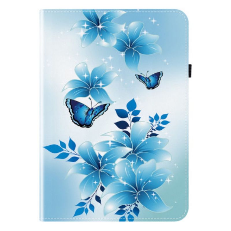 Cover iPad Pro 13 (2025) Blauwe Vlinders Bescherming Hoesje
