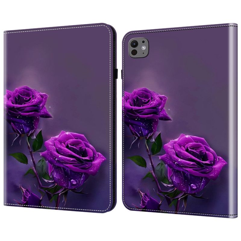 Cover iPad Pro 13 (2025) Paarse Rozen Bescherming Hoesje