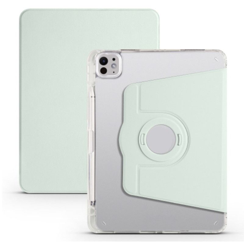 Cover Voor iPad Pro 13 (2025) Draaibare Standaard En Afneembare Transparante Achterkant