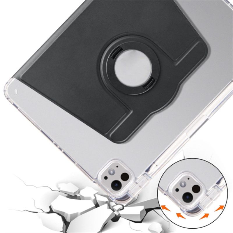 Cover Voor iPad Pro 13 (2025) Draaibare Standaard En Afneembare Transparante Achterkant