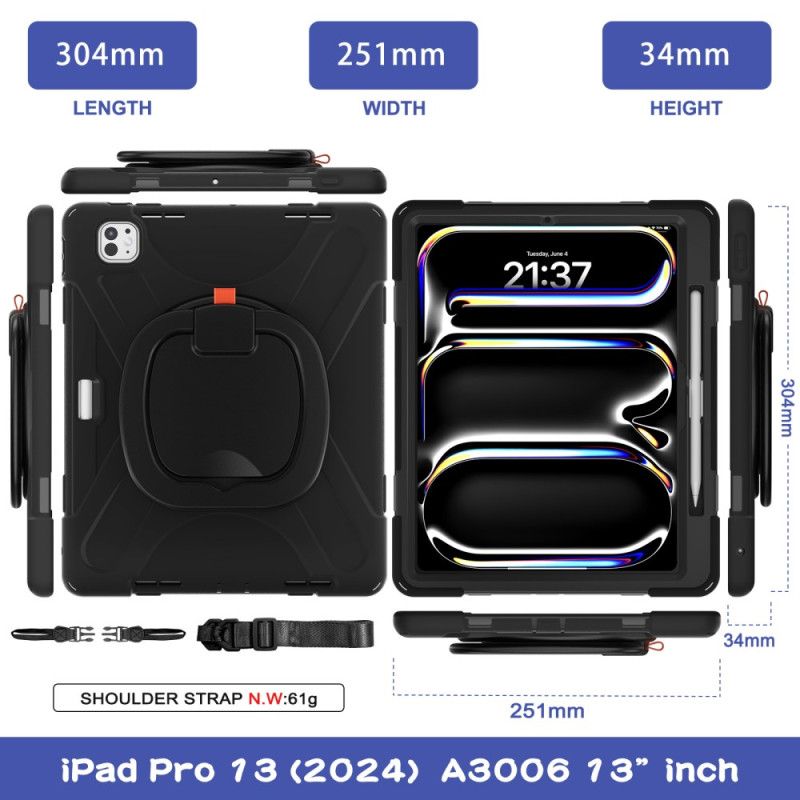 Hoesje iPad Pro 13 (2025) Draaibare Standaard En Handgreep Bescherming Hoesje