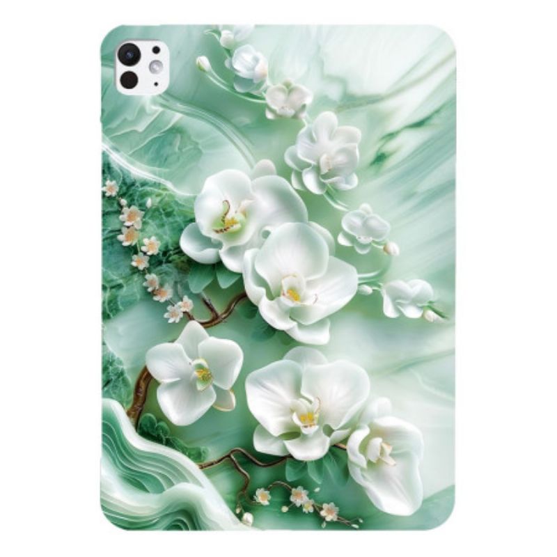 Hoesje iPad Pro 13 (2025) Jadebloemen