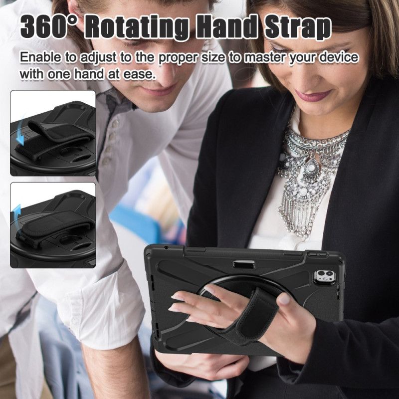 Hoesje iPad Pro 13 (2025) Stylushouder En Schouderriem Bescherming Hoesje