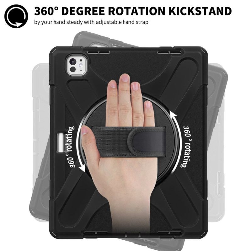 Hoesje iPad Pro 13 (2025) Stylushouder En Schouderriem Bescherming Hoesje