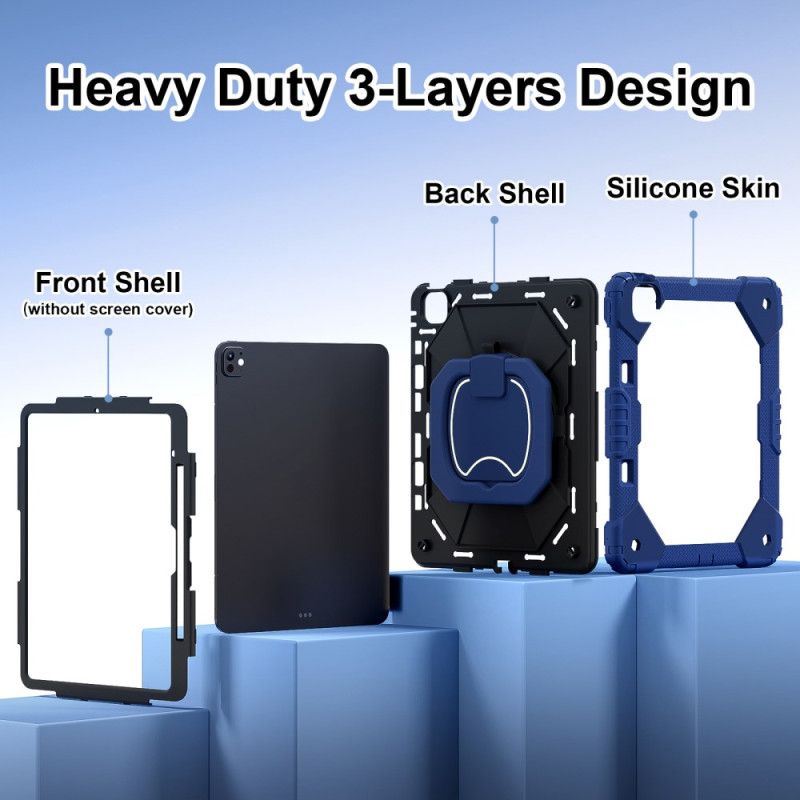 Hoesje iPad Pro 13 (2025) Tweekleurige Standaard En Schouderriem