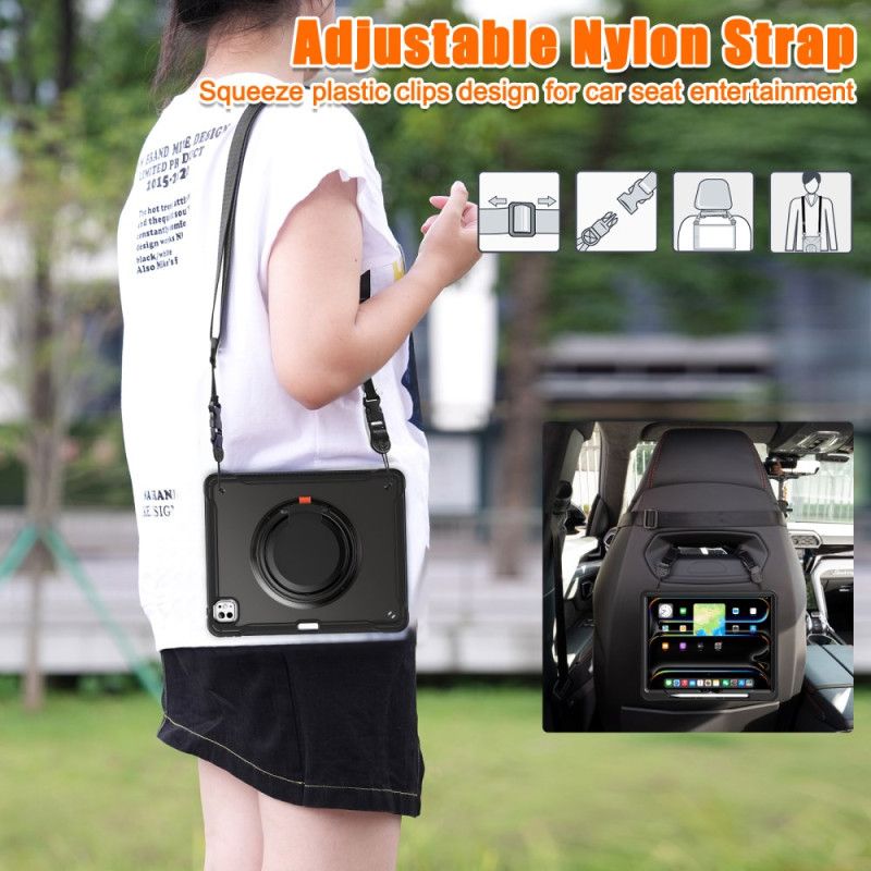 Hoesje Voor iPad Pro 13 (2025) Draaibare Standaard En Schouderriem