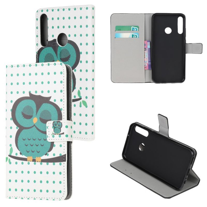 Bescherming Hoesje Huawei Y6p Telefoonhoesje Slapende Uil
