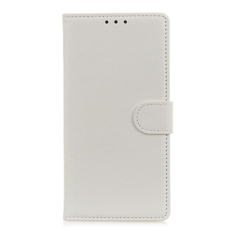 Cover Folio-hoesje Huawei Y6p Wit Zwart Telefoonhoesje Getextureerde Lychee