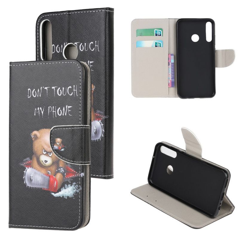 Flip Case Leren Huawei Y6p Gevaarlijke Beer