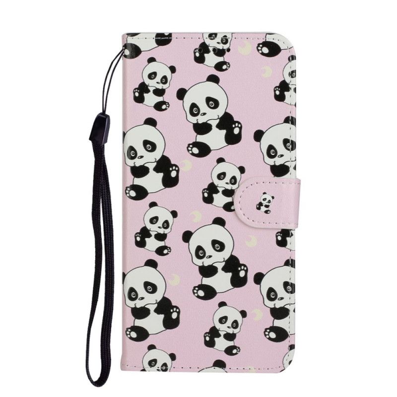 Flip Case Leren Huawei Y6p Meerdere Panda