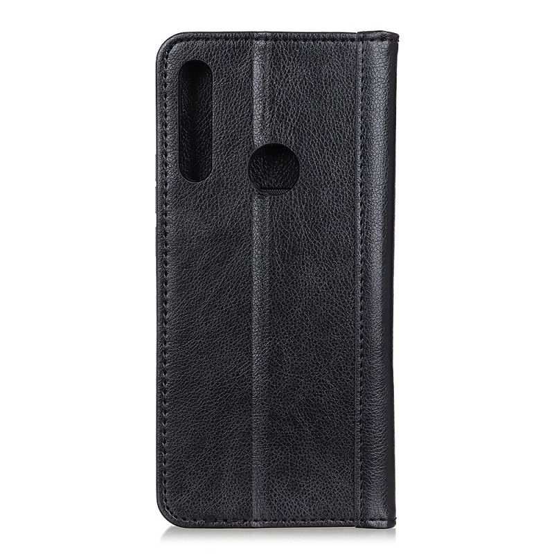Folio-hoesje Huawei Y6p Marineblauw Telefoonhoesje Split Lychee Leer