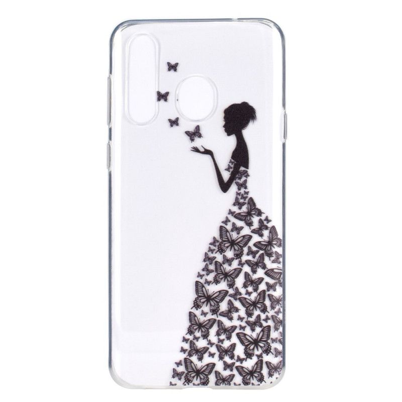 Hoesje Huawei Y6p Transparante Jurk Met Vlinders