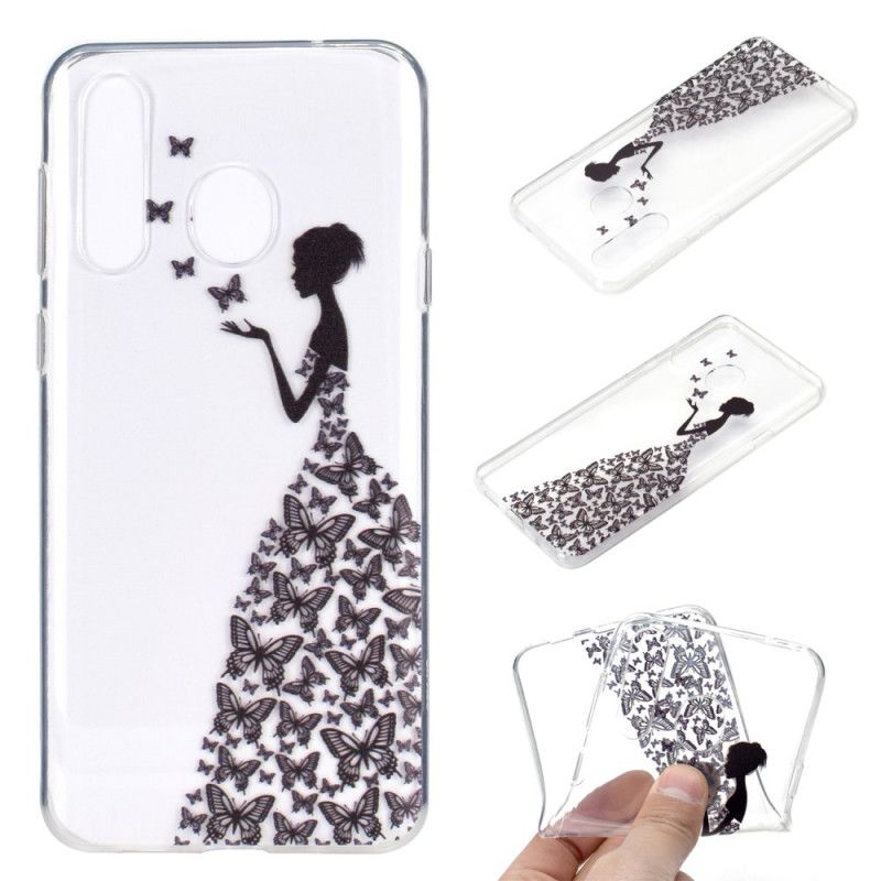 Hoesje Huawei Y6p Transparante Jurk Met Vlinders