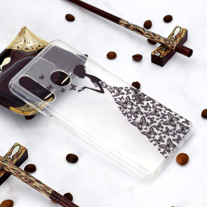 Hoesje Huawei Y6p Transparante Jurk Met Vlinders