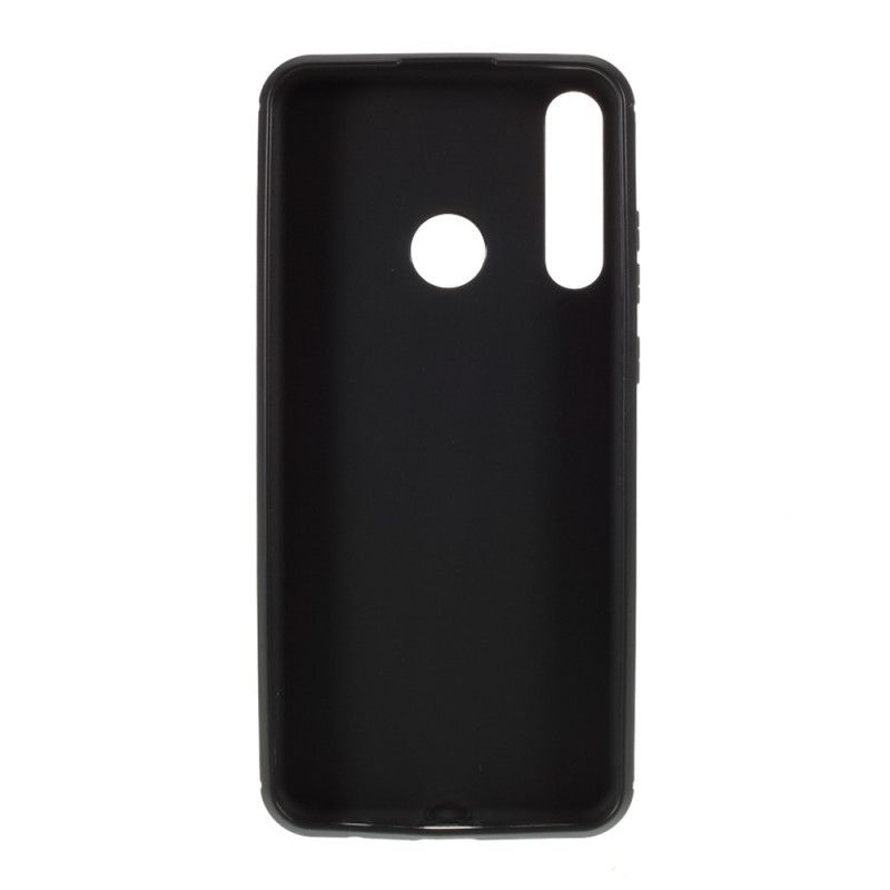 Hoesje voor Huawei Y6p Rood Zwart Enkele Flexibele Koolstofvezel