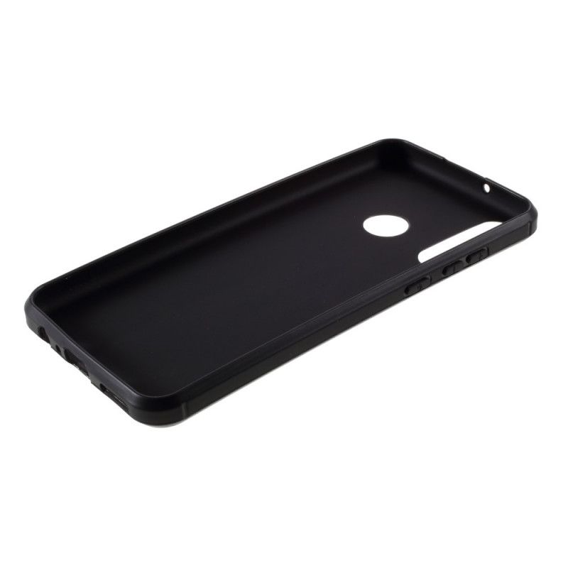 Hoesje voor Huawei Y6p Rood Zwart Enkele Flexibele Koolstofvezel