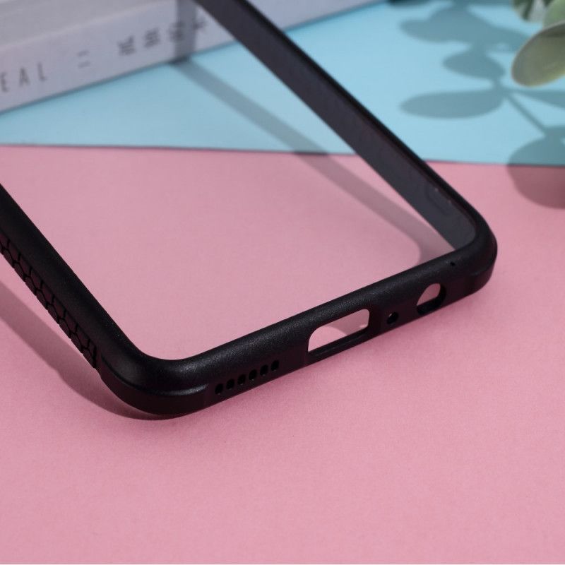 Hoesje voor Huawei Y6p Wit Zwart Hybride Met Gekleurde Randen