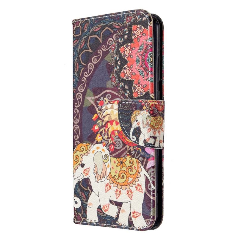 Leren Hoesje Huawei Y6p Etnische Olifantenmandala