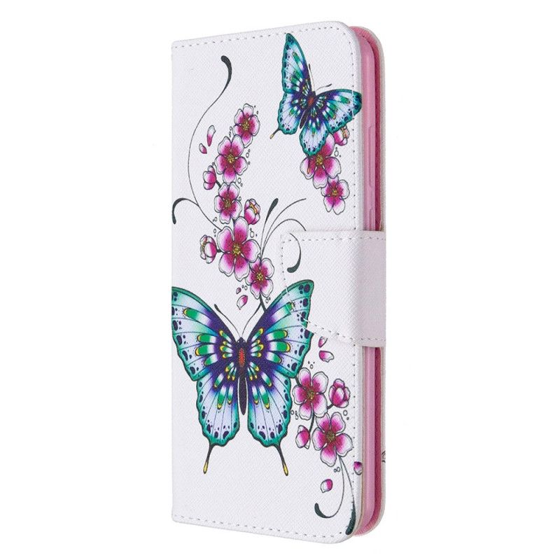 Leren Hoesje Huawei Y6p Prachtige Vlinders