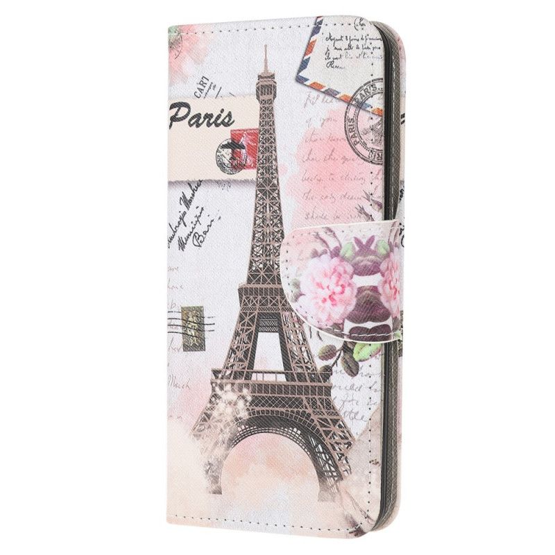 Leren Hoesje Huawei Y6p Retro Eiffeltoren