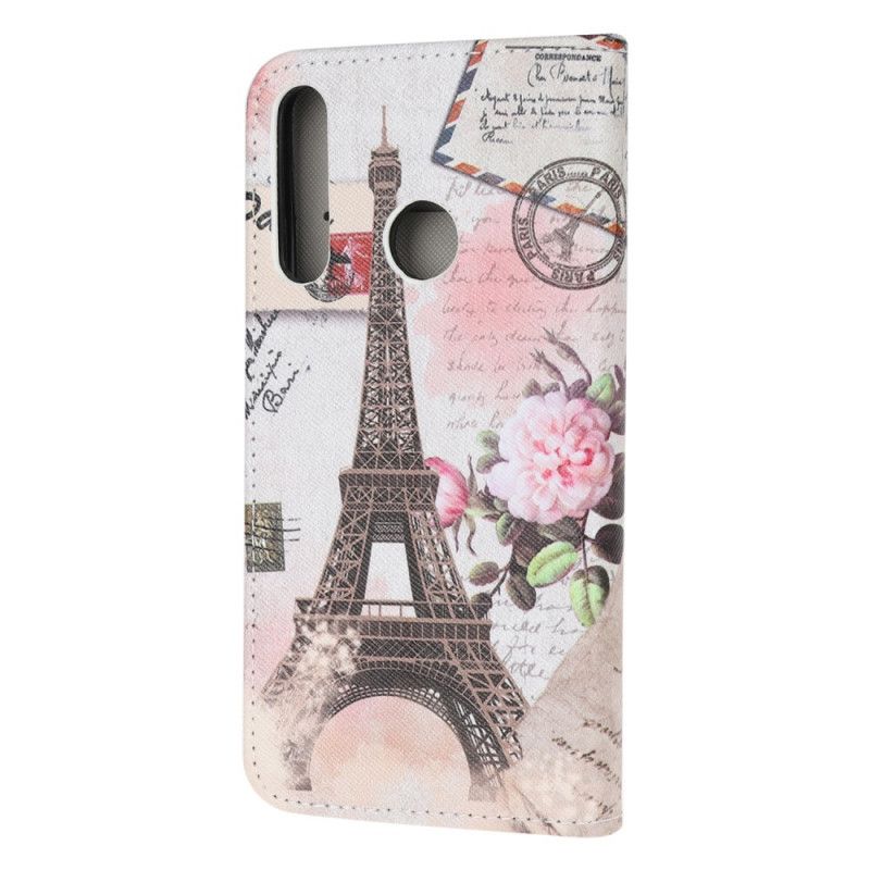 Leren Hoesje Huawei Y6p Retro Eiffeltoren